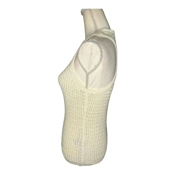 NEW Madewell Women’s XS Crochet-Knit Crewneck Sweater Tank Bright Ivory NWT - Picture 3 of 8